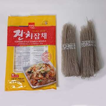 Wang Korean Glass Noodles for Japchae Vegetable Stir-fry, Sweet Potato Noodles, Dangmyeon, 1.5 Pound...