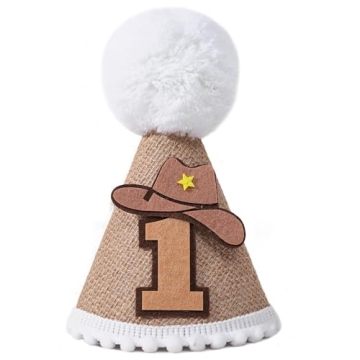 Cowboy Cone for 1st Birthday - Cowboy Crown for First Birthday Hat. Photo Props，One Birthday Hat f...