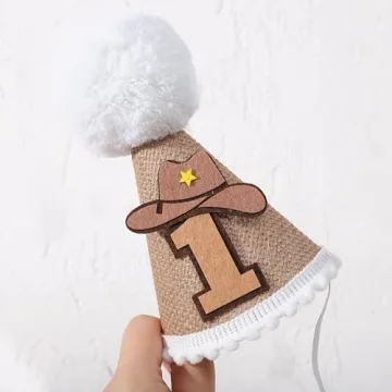 Cowboy Cone Hat for 1st Birthday - Cute & Whimsical