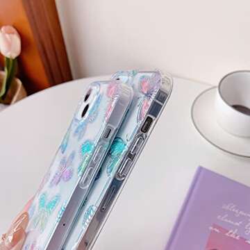 iPhone 13 Pro Max Glitter Butterfly Case for Women