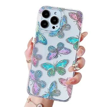 iPhone 13 Pro Max Glitter Butterfly Case for Women