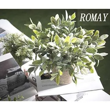 ROMAY Mini Potted Artificial Plants for Home or Office Decor