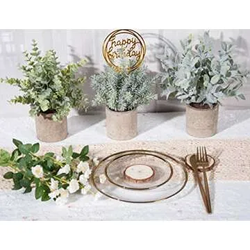 ROMAY Mini Potted Artificial Plants for Home or Office Decor