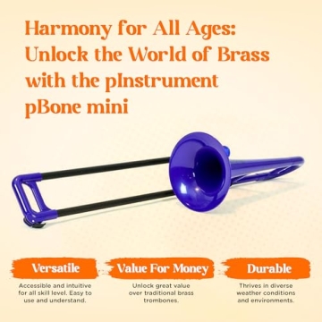 pBone Mini Plastic Trombone Kids Lightweight Durable