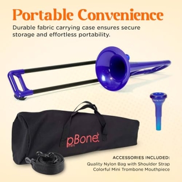 pBone Mini Plastic Trombone Kids Lightweight Durable
