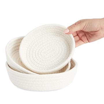 Juvale Small Round Cotton Rope Storage Baskets for Home