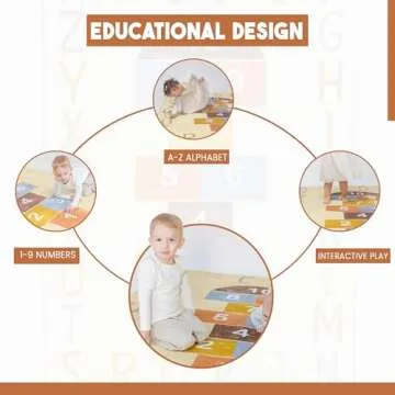 The Modern Ramona Playroom Rug- ABC Rug- Hopscotch Rug- 4'7'' x 6'6'' Machine Washable Kids Rug - Neutral Playroom Decor- Kids Room Rug- Alphabet- Kids Rugs for Playroom- ABC Numbers Rug, Large