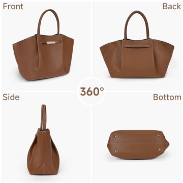 Juoxeepy Tote Bag Faux Leather Work Bag for Women Soft Grained Leather Top Handle Bag Trendy Luxury Hobo Handbag Purse