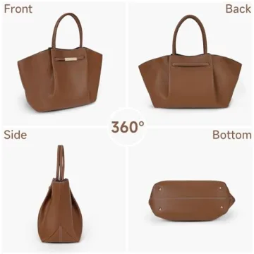 Juoxeepy Tote Bag Faux Leather Work Bag for Women Soft Grained Leather Top Handle Bag Trendy Luxury Hobo Handbag Purse