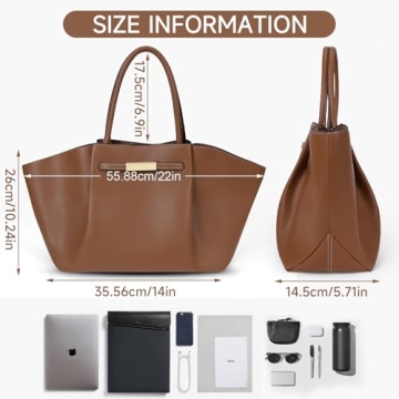 Juoxeepy Tote Bag Faux Leather Work Bag for Women Soft Grained Leather Top Handle Bag Trendy Luxury Hobo Handbag Purse
