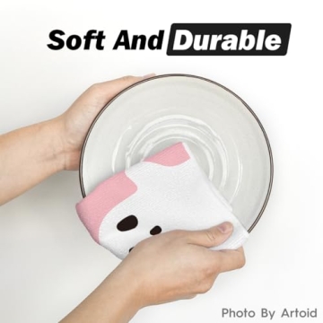 Artoid Mode Pink Ghost Spooky Halloween Kitchen Towels Dish Towels, 18x26 Inch Boo Decoration Hand Towels Set of 2