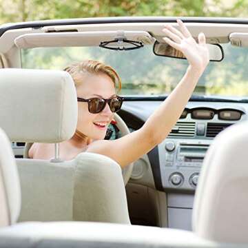 Mudder 2 Packs Sunglasses Holder for Car Universal Visor Sunglasses Holder Clip Leather Eyeglasses H...