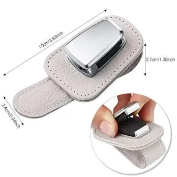 Mudder 2 Packs Sunglasses Holder for Car Universal Visor Sunglasses Holder Clip Leather Eyeglasses Hanger and Ticket Card Clip Eyeglasses Mount for Car(Gray)