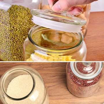 Glass Jars 100 oz,Candy Jar with Lid For Household,Food Grade Clear Jars (2 Pack)