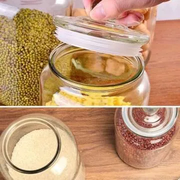 Glass Jars 100 oz,Candy Jar with Lid For Household,Food Grade Clear Jars (2 Pack)