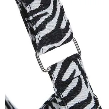 Covelin Women's Retro Large Size Canvas Shoulder Bag Hobo Crossbody Handbag Casual Tote Zebra White