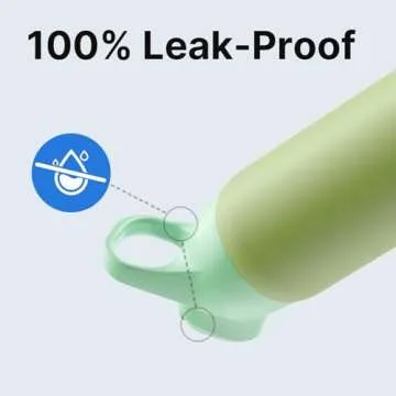 Insulated Water Bottle with Straw - Encool Stainless Steel Water Bottle, Reusable Leakproof and BPA-Free for Sports, Travel, Cold for 24 Hours, 24 oz, Avocado Green