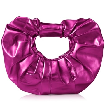 JENSVOIR Pink Evening Clutch - Vibrant PU Leather Purse for Parties and Events
