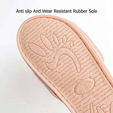 HIPRETTYUS Women Slippers with Real Fox Fur Comfort