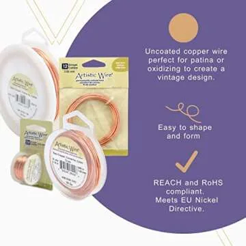 Artistic Wire 20 Gauge Bare Copper Craft Jewelry Wrapping Wire, 78 ft