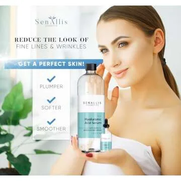 Hyaluronic Acid Serum 16 fl oz And 2 fl oz, Made From Pure Anti Aging/Wrinkle, Ultra Hydrating Moisturizer That Reduces Dry Skin Manufactured In USA