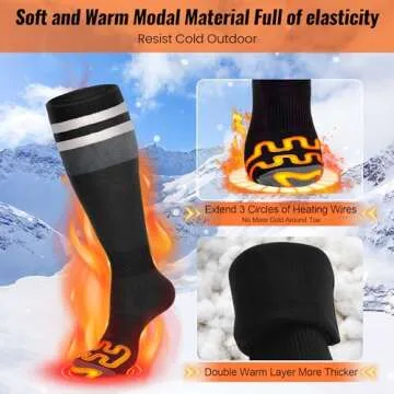 Latitop 2024 Upgraded Heated Socks for Men Women with APP Remote Control & 7.4V 22.2WH,6000mAh Up to17H Rechargeable Heated Ski Sock 5 Levels Temperature for Winter Outdoor Camping Hiking Skiing