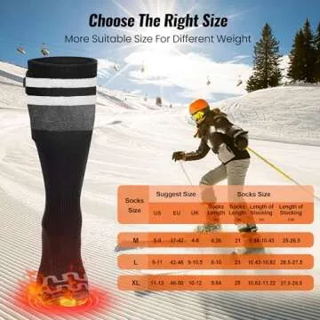 Latitop 2024 Upgraded Heated Socks for Men Women with APP Remote Control & 7.4V 22.2WH,6000mAh Up to17H Rechargeable Heated Ski Sock 5 Levels Temperature for Winter Outdoor Camping Hiking Skiing