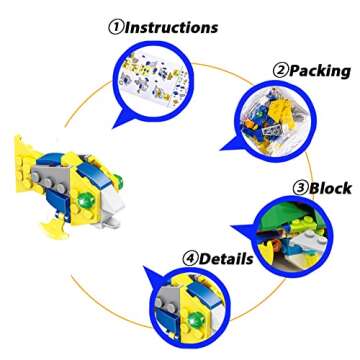 WODMAZ Valentines Day Cards with Sea Animal Building Blocks, 24 Packs Valentine Gift Ocean Building Toys Set for Kids Classroom Party Favor, Valentine Gift Exchange, Valentine's Greeting Cards