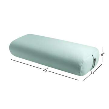 Hugger Mugger Standard Yoga Bolster - Rain - Firm Core with a Soft Surface, Rectangular Shape, Resto...