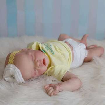 FASMAS Reborn Baby Dolls Girl - 18 inch Realistic Full Vinyl Body Newborn Baby Doll, Lifelike Sleepi...
