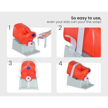 Skywin Laundry Soap Station - Laundry Detergent Cup Holder for Dispensing Soap, with Angled Downward Slope for Easy Pouring - Laundry Soap Catcher with Anti-Slip Rubber Feet (Blue, 1)