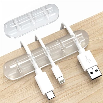 INCHOR Cord Organizer, Clear Cable Clips Cable Management, Cable Organizers USB Cable Holder Wire Or...