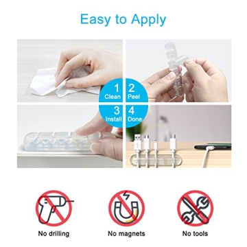 INCHOR Cord Organizer Clear Cable Management Clip