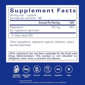 Pure Encapsulations Magnesium Glycinate for Stress Relief