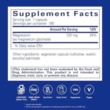 Pure Encapsulations Magnesium Glycinate for Stress Relief