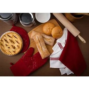 Kitchen Towels Dishcloths Oven Mitts and Pot Holders Set of 9, Oeko-Tex 100% Cotton Terry Dish Towel...