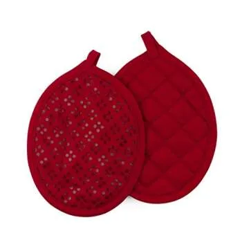 Kitchen Towels Dishcloths & Oven Mitts Set of 9 - Red