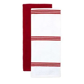 Kitchen Towels Dishcloths & Oven Mitts Set of 9 - Red