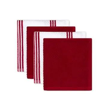 Kitchen Towels Dishcloths & Oven Mitts Set of 9 - Red