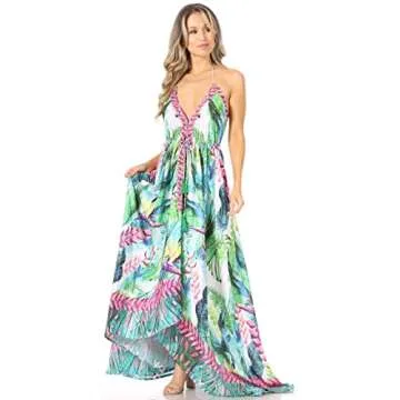 Sakkas Lizi Maxi Dress - High-Low Halter for Summer Fun