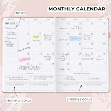 GoGirl Planner PRO Schedule - Undated Planner with Hourly Time Slots, Monthly, Weekly & Daily Organizer, Appointment Book for time Management, 7"x10" Hardcover, Lasts 1 Year - Rose Gold