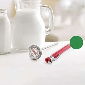 Food thermometer, Kitchen Food-Cooking Meat Coffee Thermometer Stainless Steel Dial Tools, 1 Pieces Immediate Read Pocket Thermometer for Milk Coffee Tea Cold Drinks Silver