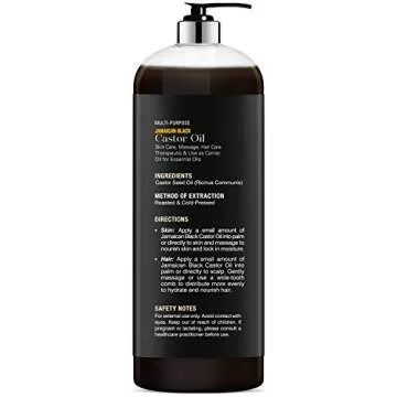 MAJESTIC PURE Pure Jamaican Black Castor Oil for Hair Care, Strengthening, Nourishing, and Volumizing Formula - Non GMO Verified, 16 Fl Oz