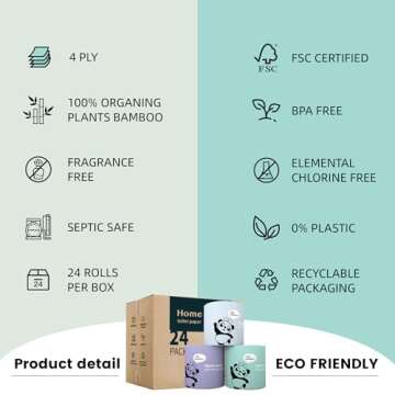 Home Nurse 100% Bamboo Toilet Paper - Eco-Friendly Choice