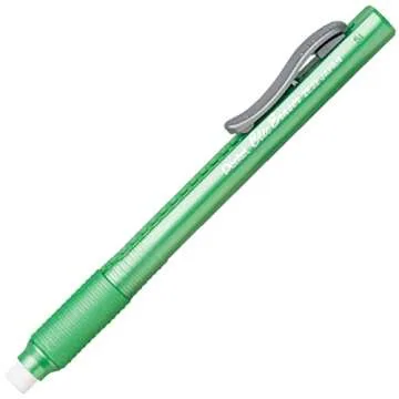 Pentel Clic Eraser - Retractable Eraser with Pen Style Grip - Pack of 5 Assorted Colors with 3 Refills - Big Pencil Eraser for Drawing, Art, Office, and School Supplies, for Adults & Kids