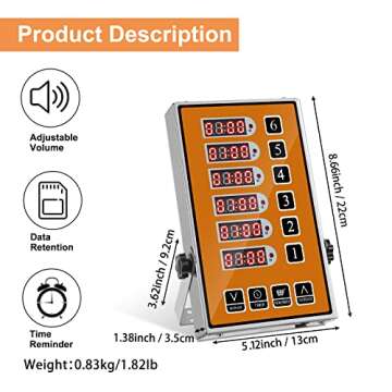 YOOYIST Kitchen Timer – 6 Channel Commercial Timer & Alarm