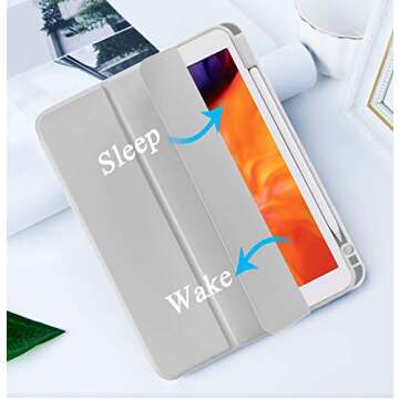 SIWENGDE Case for iPad Pro 11 Inch 4th/3rd/2nd Generation 2022/2021/2020 with Pencil Holder [Support iPad 2nd Pencil Charging] Slim Trifold Stand Smart Protective Cover, Auto Wake/Sleep(Gray)