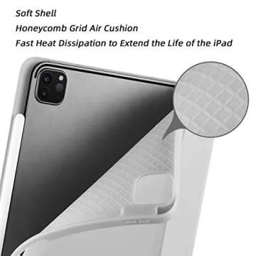 SIWENGDE Case for iPad Pro 11 Inch 4th/3rd/2nd Generation 2022/2021/2020 with Pencil Holder [Support iPad 2nd Pencil Charging] Slim Trifold Stand Smart Protective Cover, Auto Wake/Sleep(Gray)