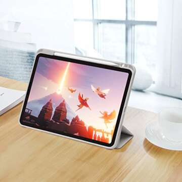 SIWENGDE Case for iPad Pro 11 Inch 4th/3rd/2nd Generation 2022/2021/2020 with Pencil Holder [Support iPad 2nd Pencil Charging] Slim Trifold Stand Smart Protective Cover, Auto Wake/Sleep(Gray)