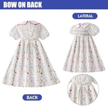 Toddler Christmas Dress 3-4 t Girl Easter Vintage Summer Dress Birthday Smocked Party Tutu Floral Pe...